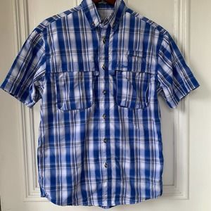 LL Bean Mens Small Tropicwear Shirt Short Sleeve‎ Plaid